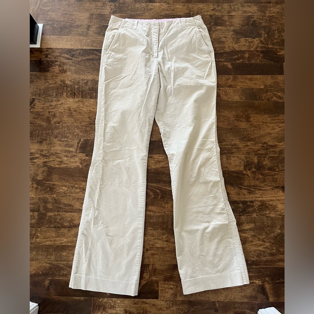 Lands' End Cream fine corduroy Boot Cut Pants